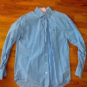 Vineyard Vines Blue/White Checkered Button Down Size Medium